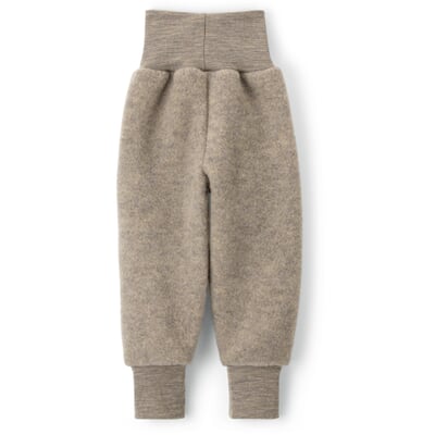 Kinder-Schlupfhose Schurwollfleece, Braunmelange