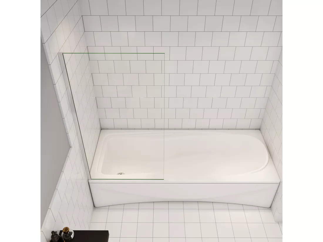 AICA pare baignoire noir 70x130cm,paroi fixée,5mm verre anticalcaire,Paroi de douche pour baignoire,style industriel et Installation réversible