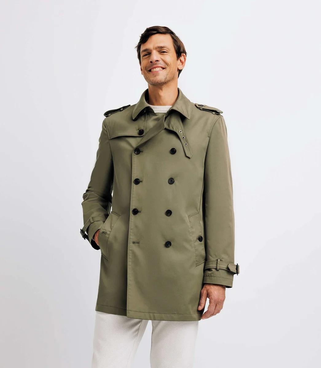 Trench croisé kaki