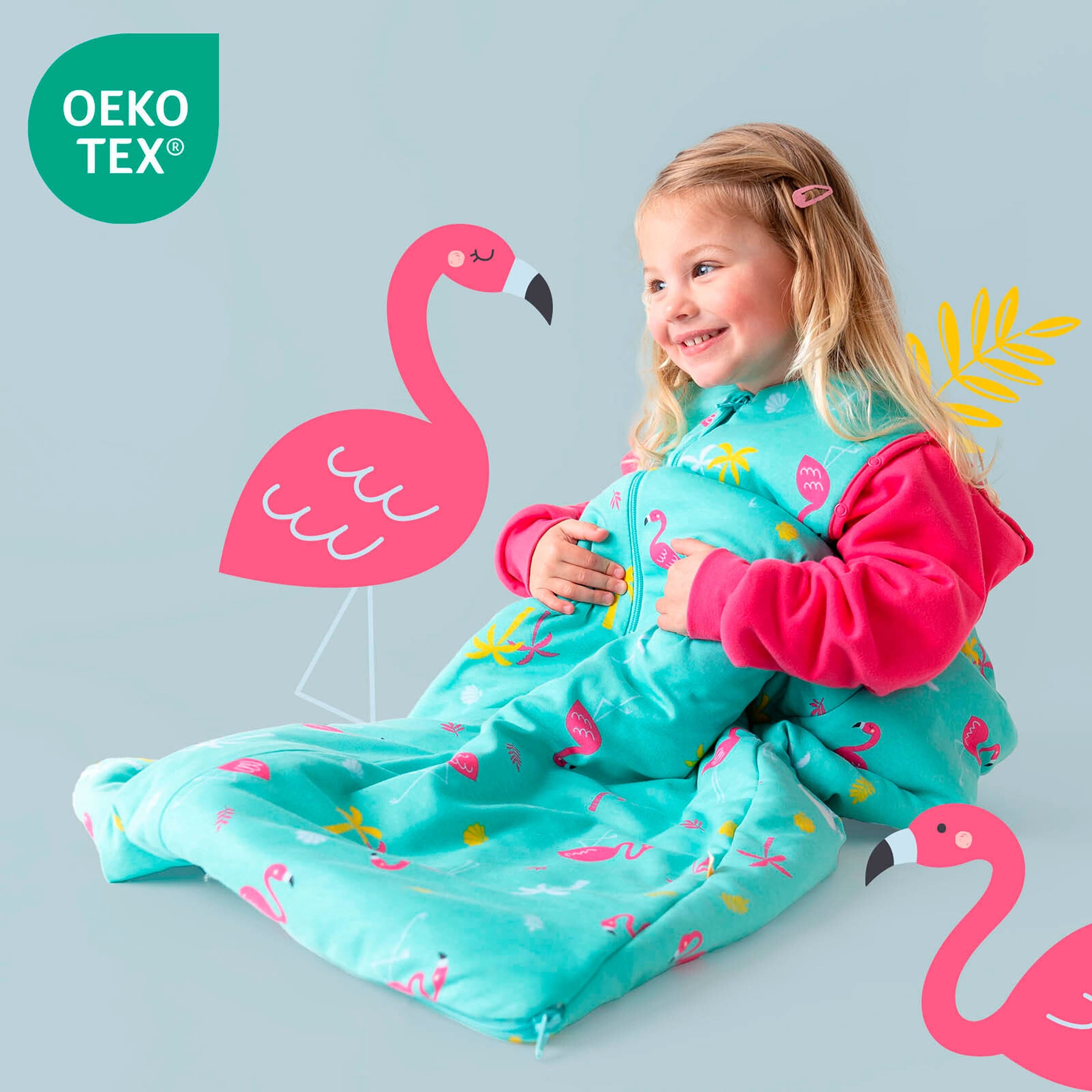 schlummersack Schlafsack ohne Füßen 2.5 Tog Flamingo