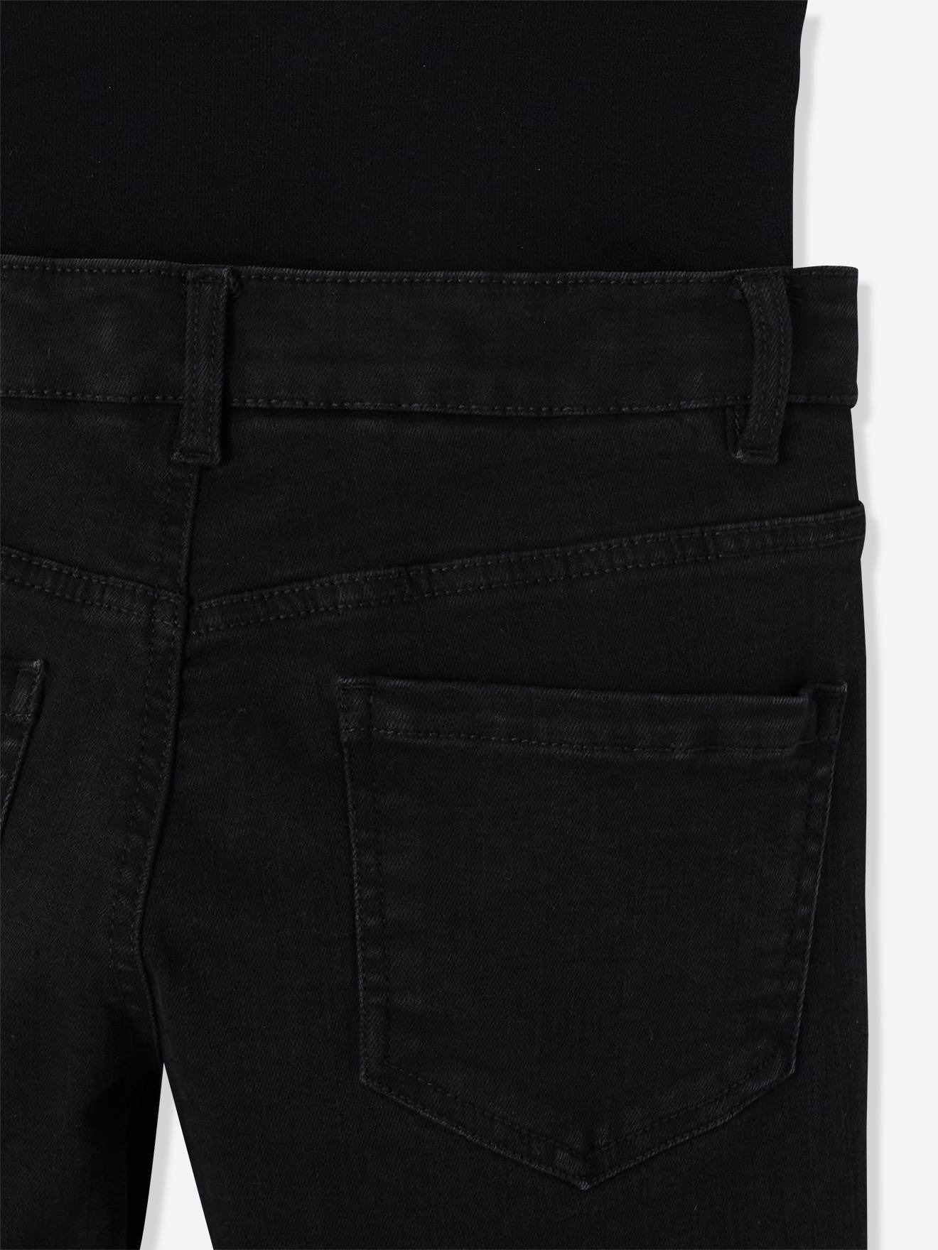 Calça jeans skinny de gestante com cós sem costura, azul escuro liso