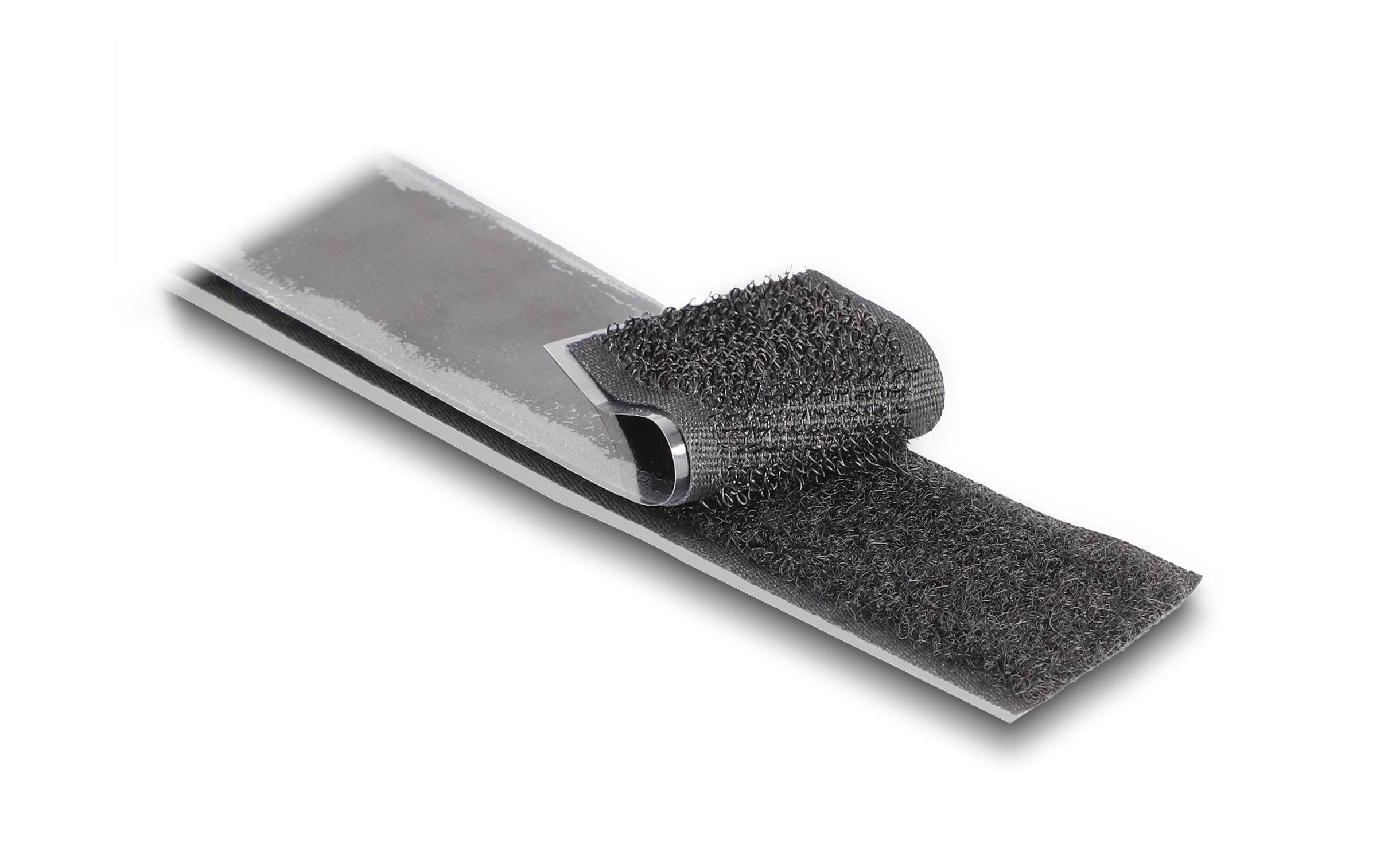 Klettband 15m x 25mm Strapazierfähig SchwarzDelock Strapazierfähiges Klettband selbstklebend mit Haft- und Flauschband L 15 m x B 25 mm schwarz