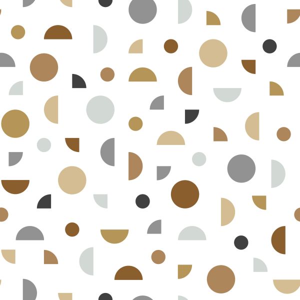 Estahome Grafisch Motief II - 0,53 x 10,05 m - Lichtbeige / Oudroze / Mintgroen