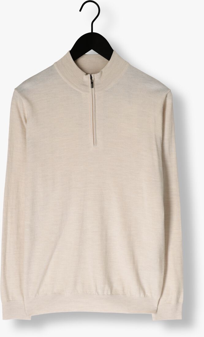 beige stefano lauran trui half zip anders