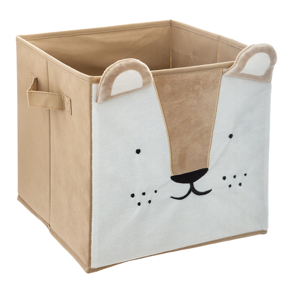 Bac de rangement velours lion 29x29cm