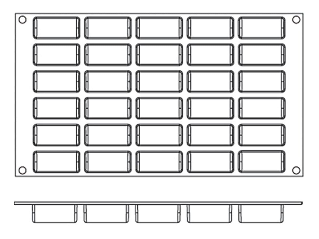 Moule silicone Silicon Flex - 30 mini bûchettes - 30 x 17,5 cm - Silikomart