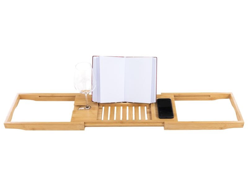 COCON Badewannenablage Braun, Bambus Verstellbarer Bad-Utensilienhalter