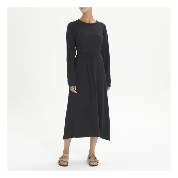 Baserange Robe Côtelée Shawn Coton Bio | Noir