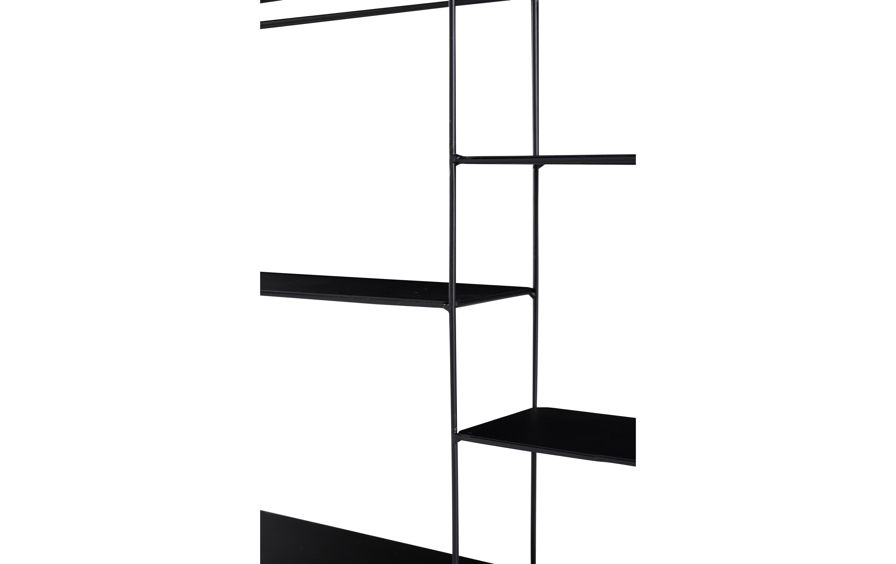 Wandregal 57 x 40 x 10 cm, SchwarzRegal mit Ablagen