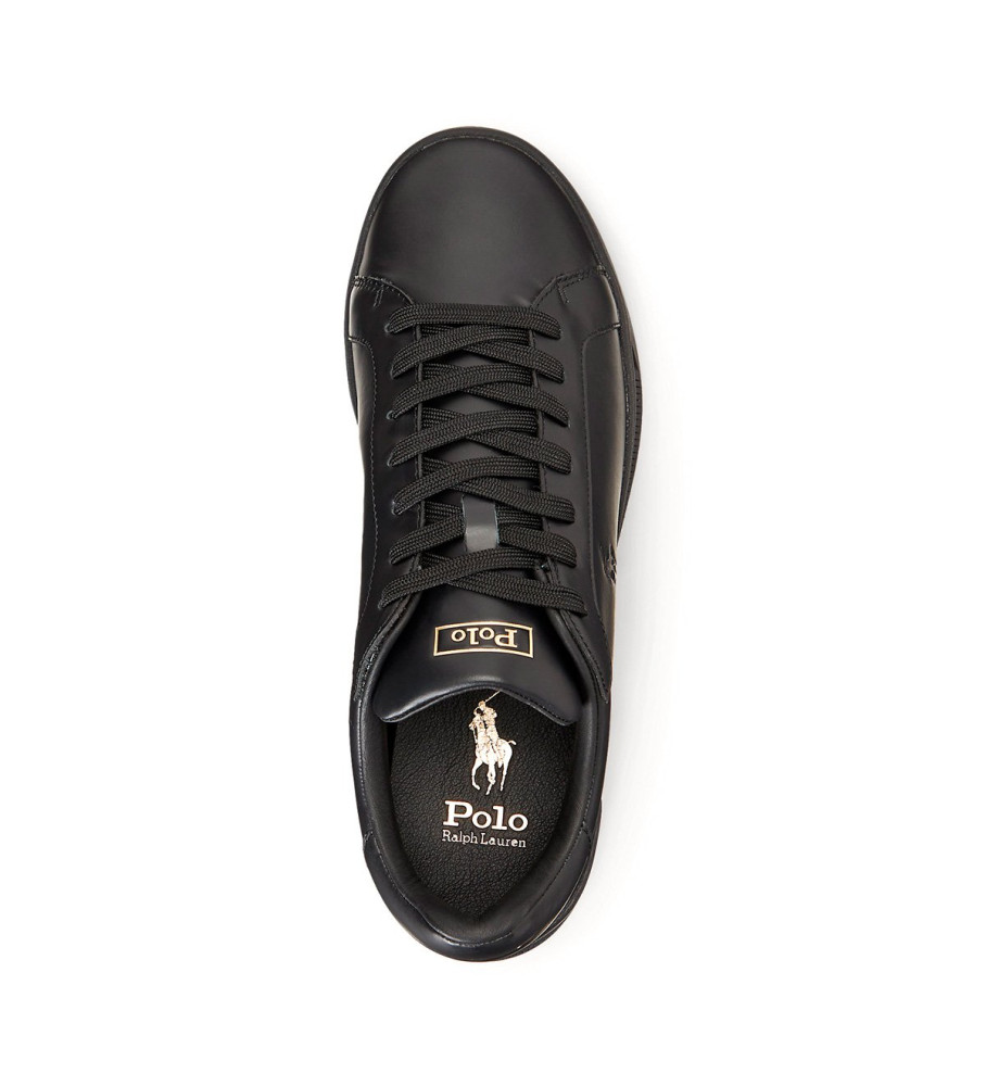 Tênis Ralph Lauren Heritage Court II de couro preto