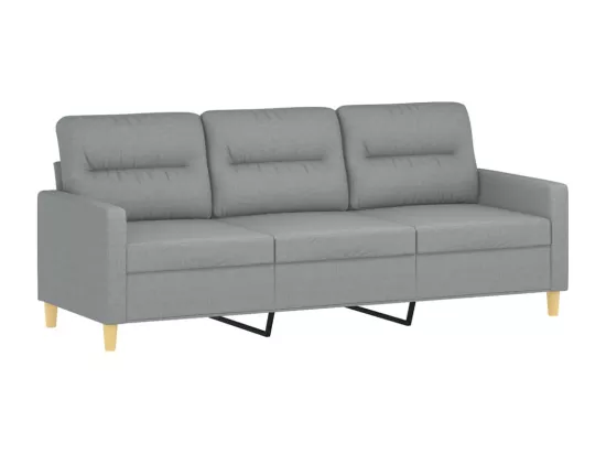 Ensemble de canapés 2 pcs avec coussins Gris clair Tissu