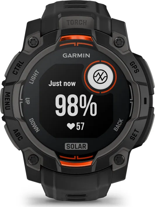 Garmin Instinct 3 Solar, 45mm Black Bezel With Black Band