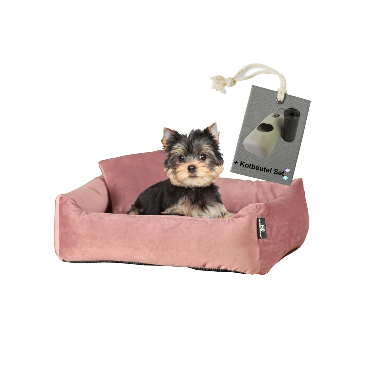 Rohrschneider ® Hundebett inkl. Gratis-Beigabe, Kuschelsofa altrosa S