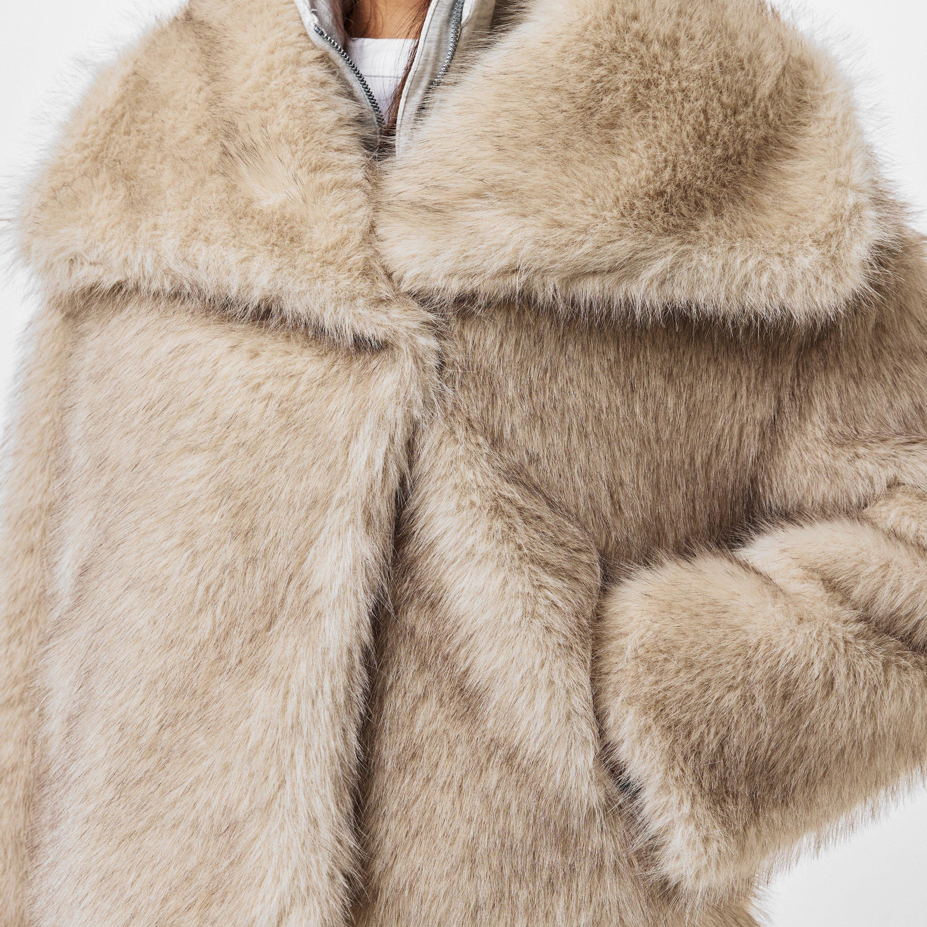 Missy Empire ME Oversized Faux Fur Coat Womens