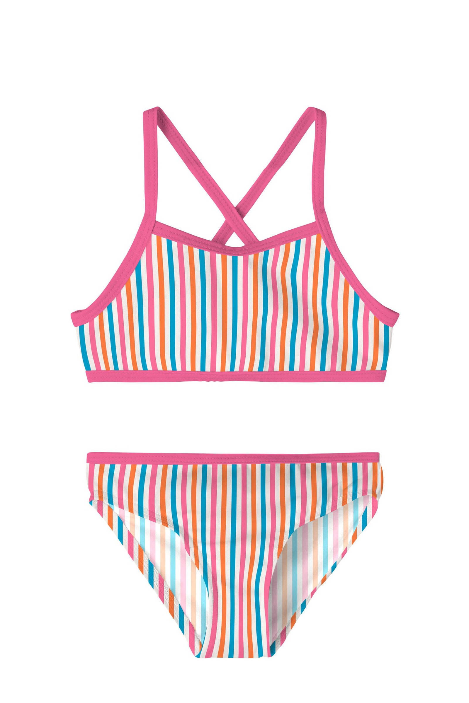 NAME IT crop bikini NMFZIZA roze/blauw/wit