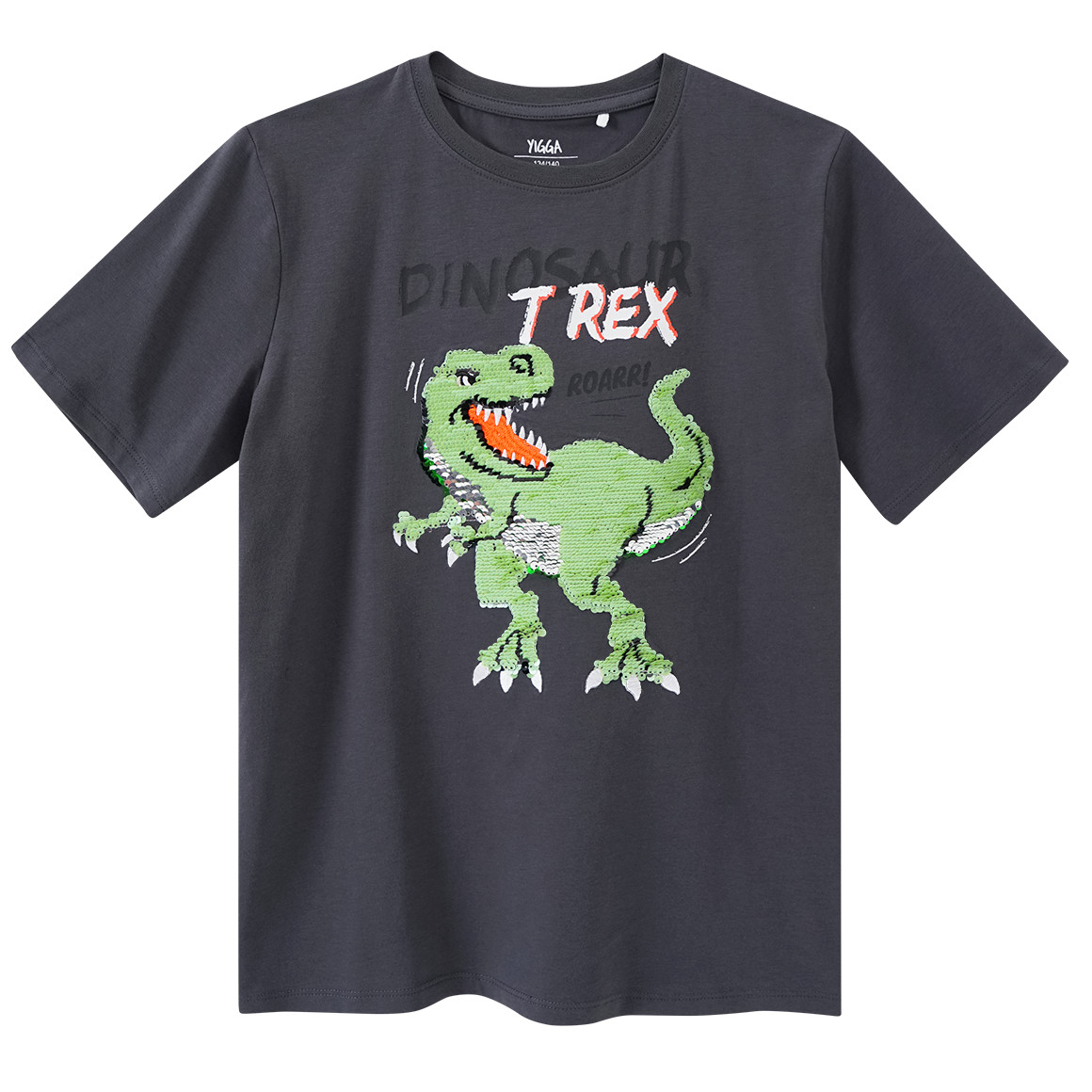 Yigga Jungen T-Shirt mit Wendepailletten dunkelgrau