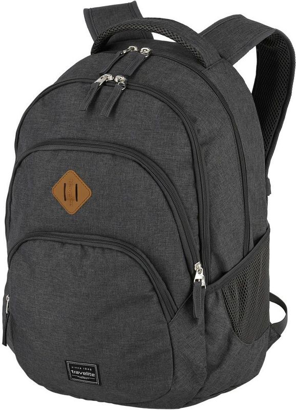 travelite Vrije tijd rugzak Rugzak met laptopvak Basic Melange Backpack 22L Anthracite Grijs