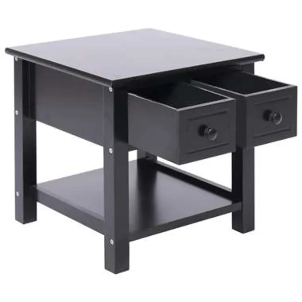 vidaXL - Bijzettafel - Zwart - Hout