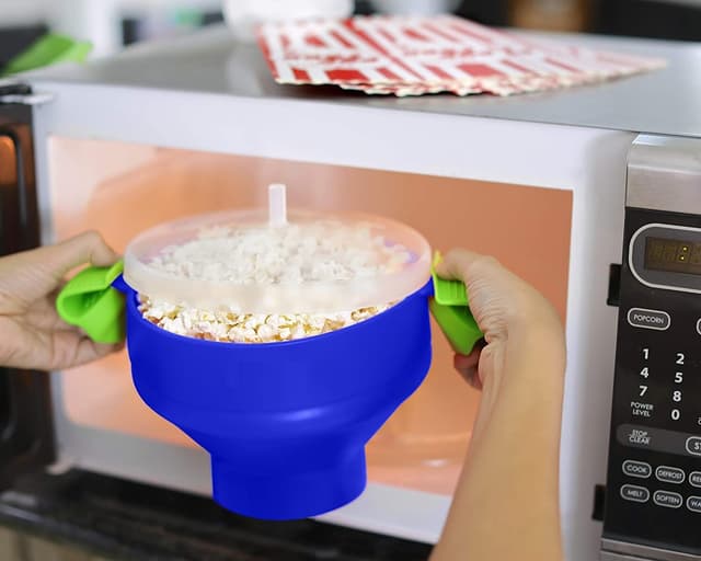 Popcornskål silikone foldbar Blå