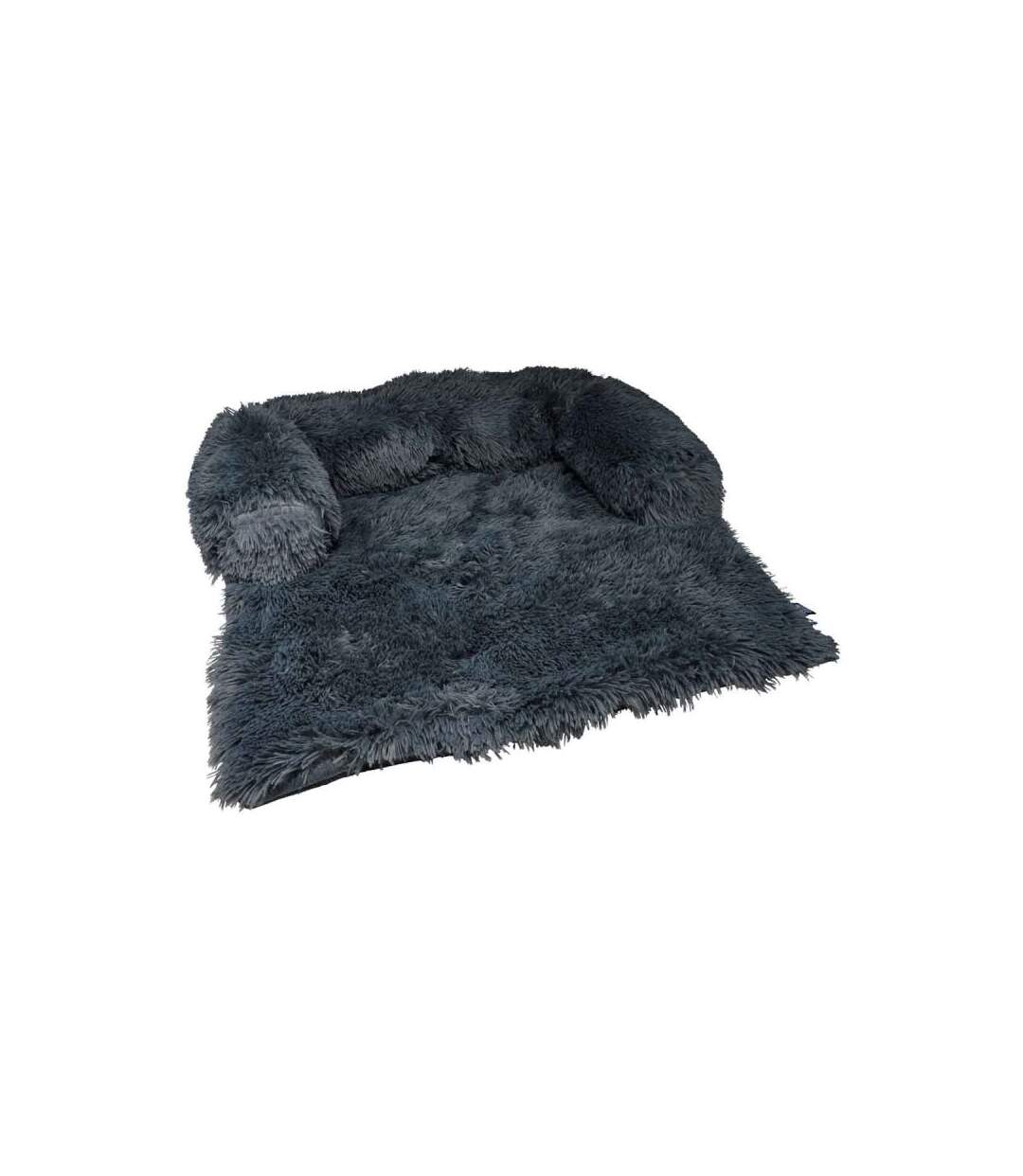 Paris Prix - Protège Canapé & Traversin fluffy 100cm Anthracite