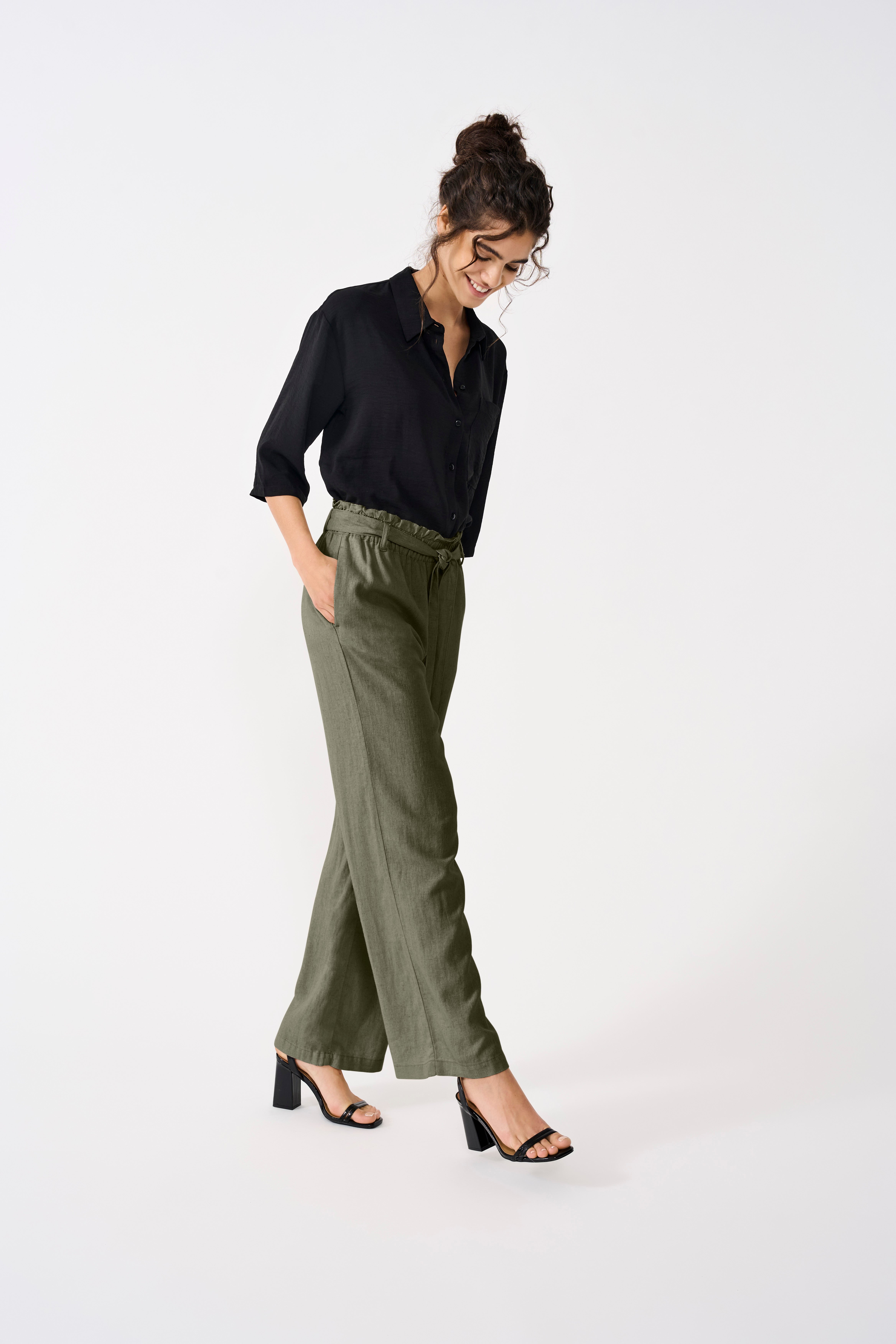 JDYSAY Mittlere Taille Locker geschnitten Hose Kalamata