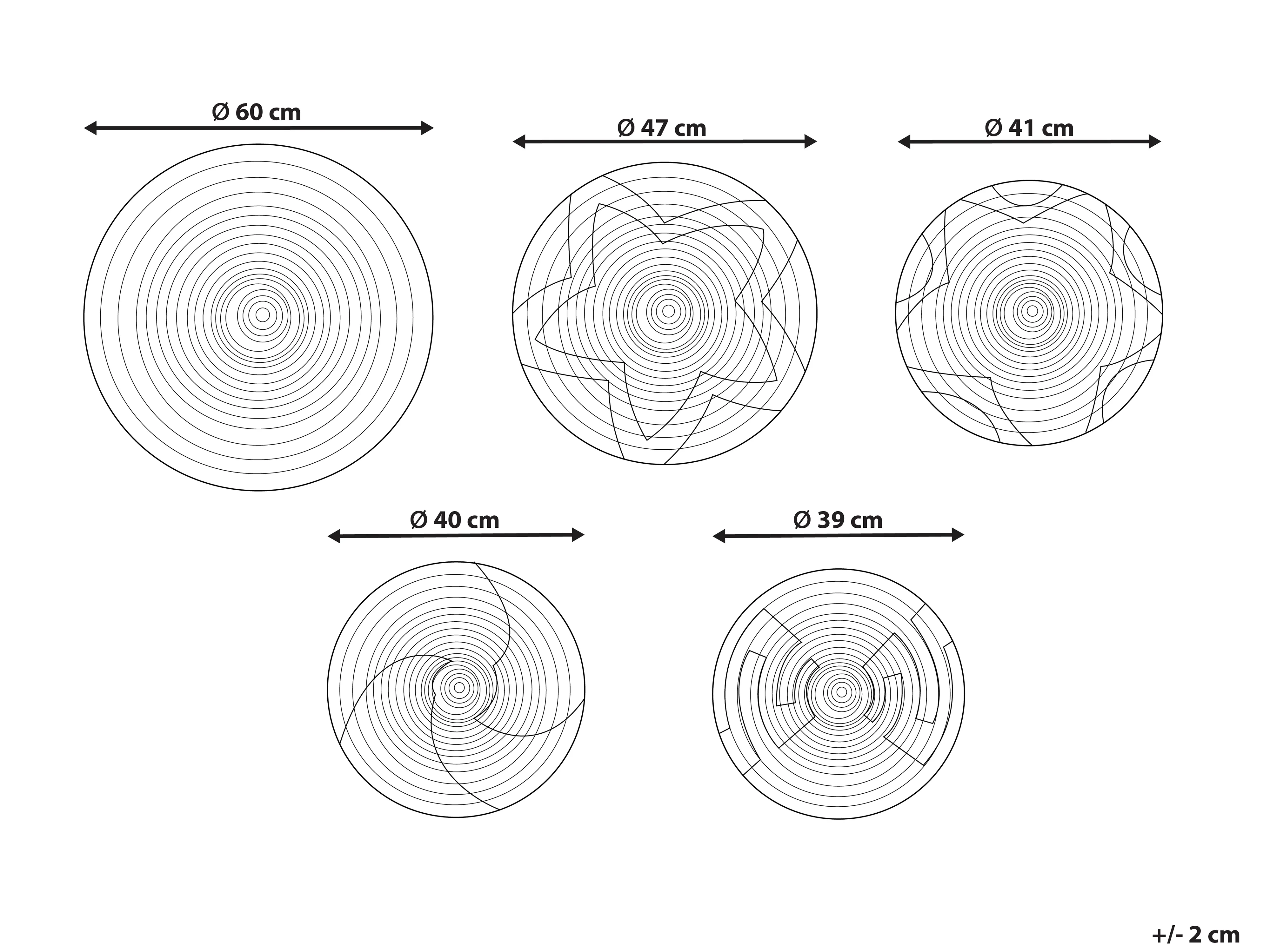 Set van hangende decoraties PARORE Zeegras 60/47/41/40/39 cm Natuurlijk