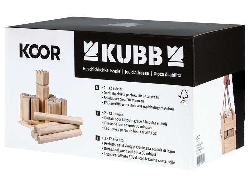 KOOR Wurfspiel KUBB Wikingerschach Outdoor Geschicklichkeitsspiel aus FSC-zertifiziertem Holz