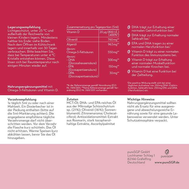 Puresgp Omega-3 Öl Tropfen, 100 ml