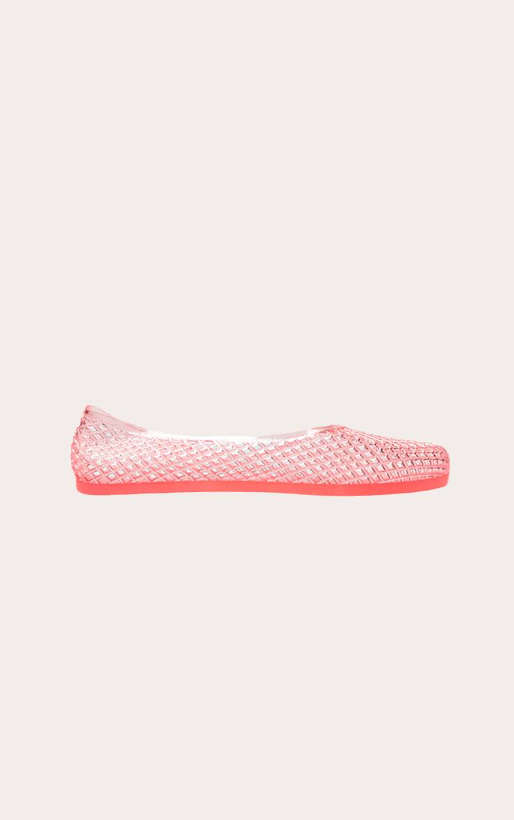 Rose Ballerines En Plastique Transparent
