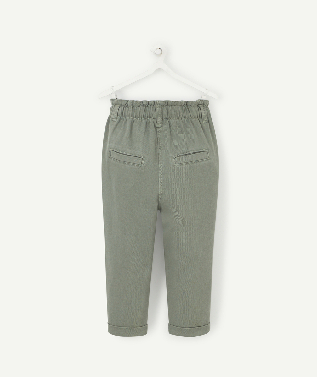 PANTALON BÉBÉ FILLE EN DENIM KAKI ET VISCOSE RESPONSABLE