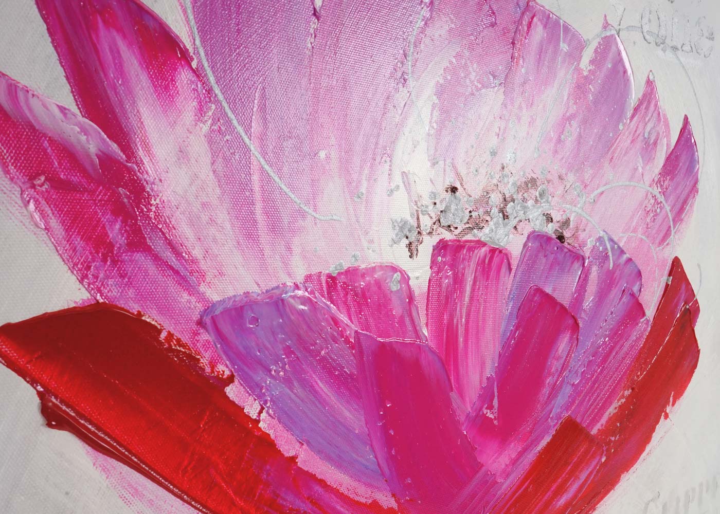 Wandbild Orchidee, 100% handgemaltes Ölgemälde Gemälde XL, 100x50cm