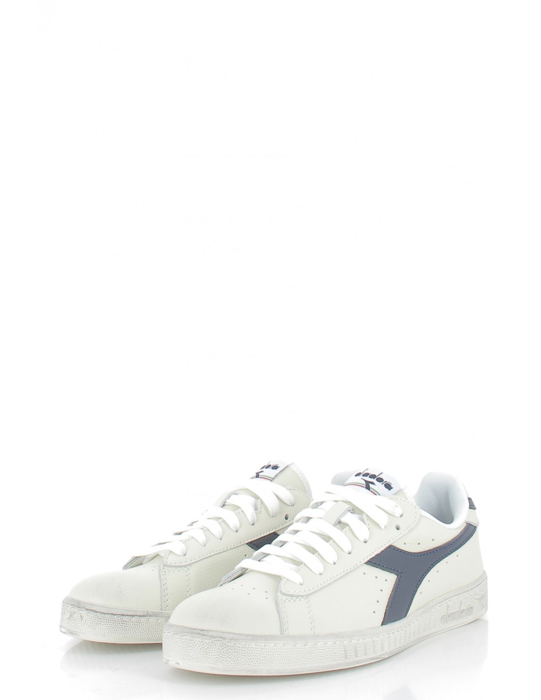 diadora Sneakers mixte game l low cuir blanc/bleu