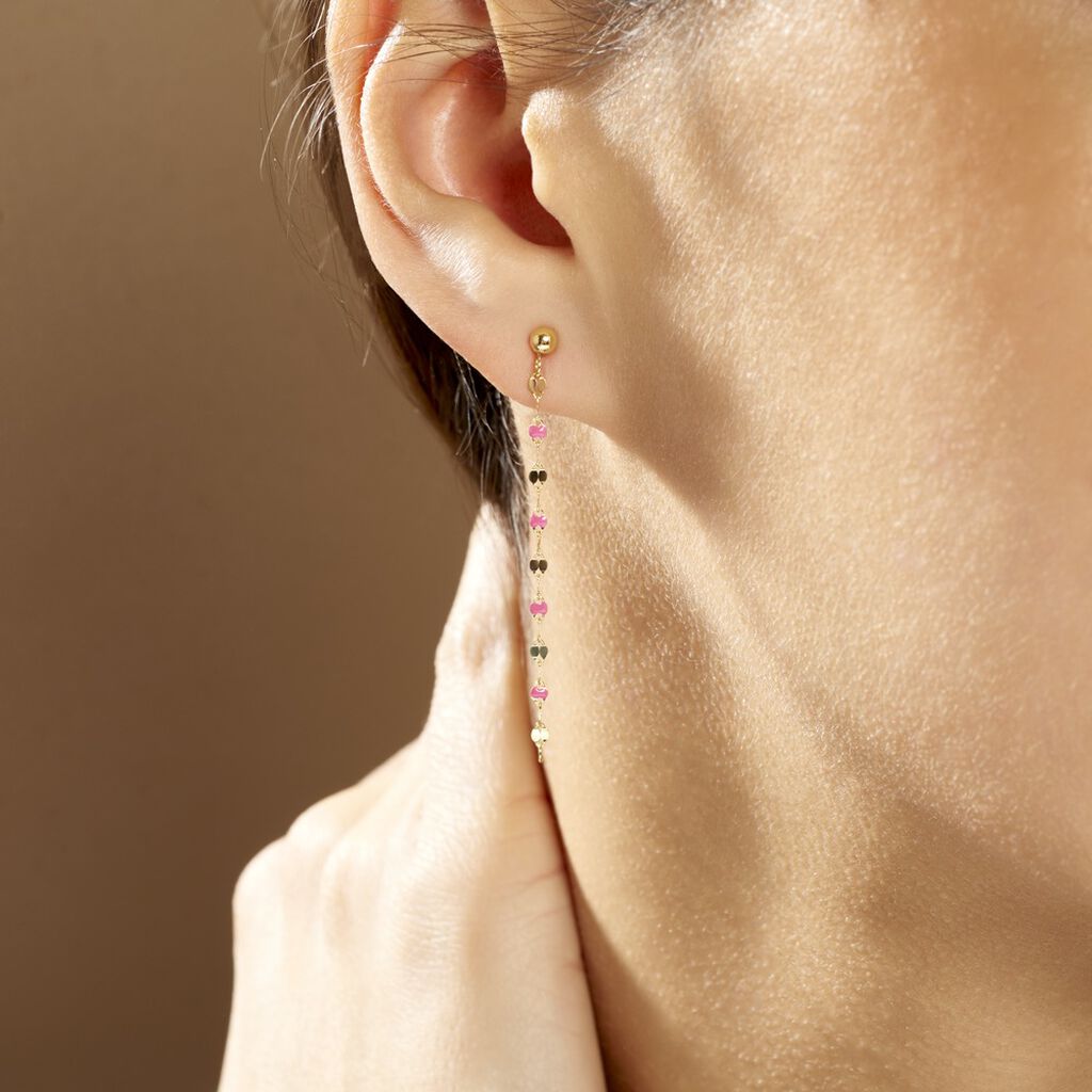 Boucles D'oreilles Pendantes Or Jaune Asteria