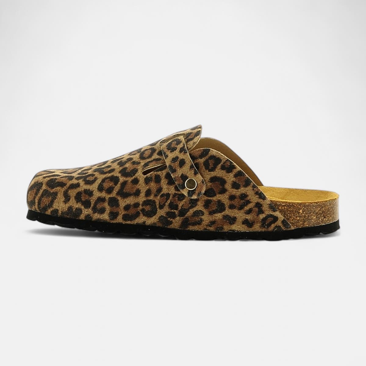 Mules semelle liège Femme en cuir marron