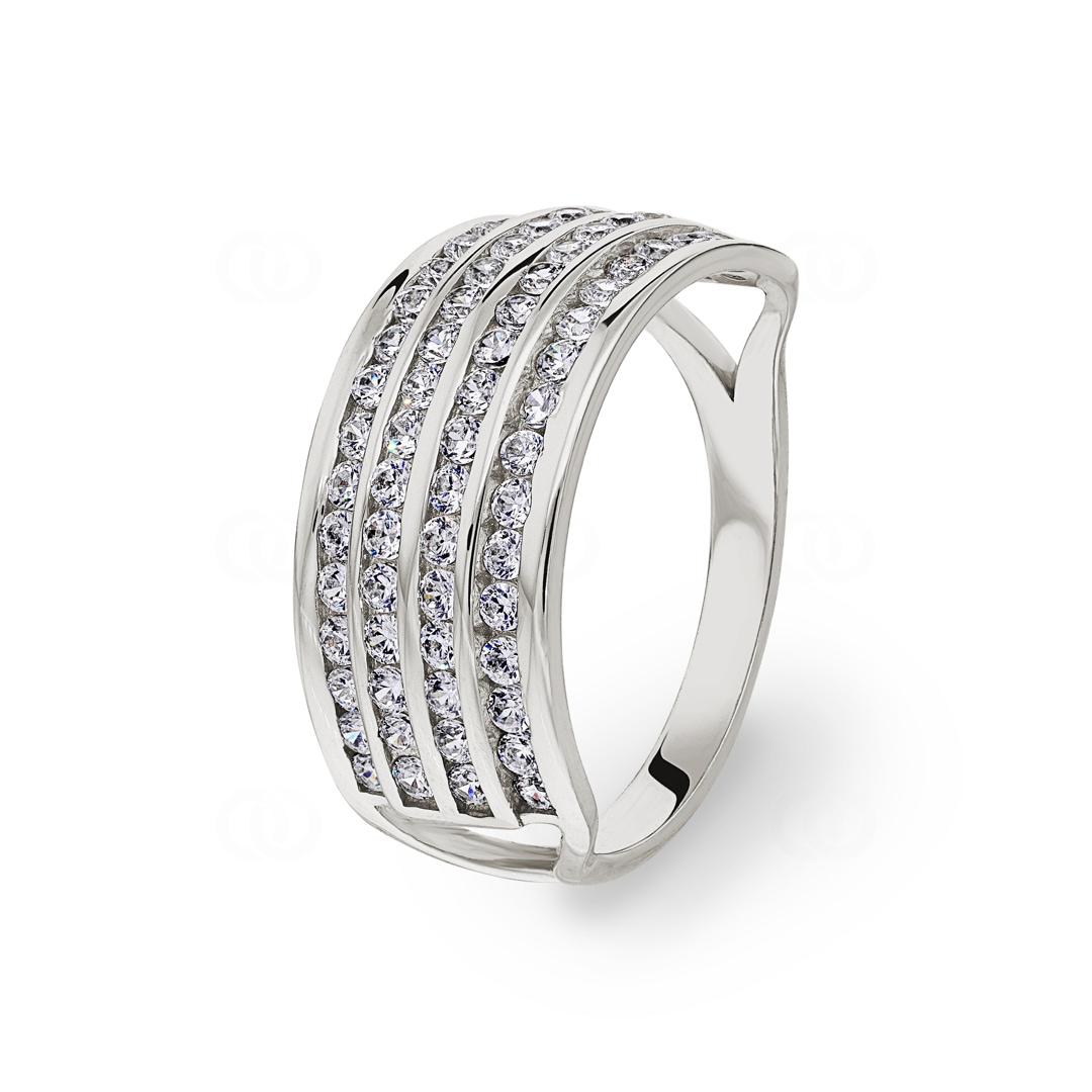 Ring 750/18 K Weissgold mit Zirkonia Ø 55