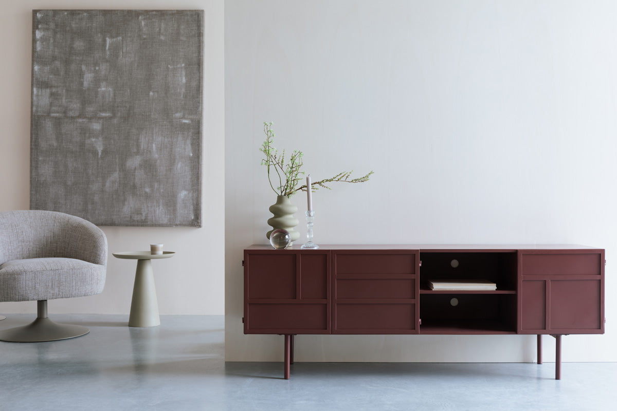 Housecraft Living Davis Dressoir Metaal Bruin| Rood