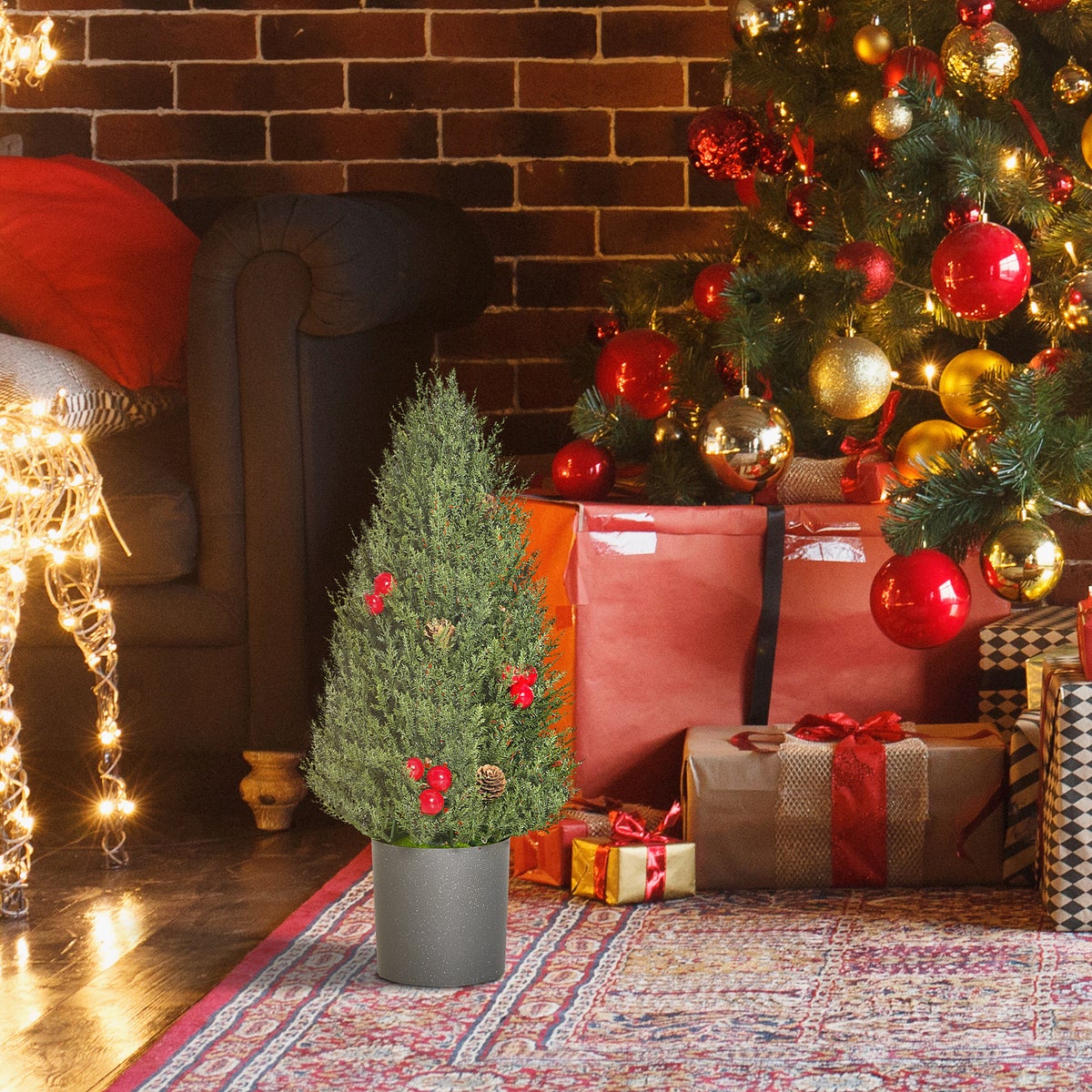 HOMCOM Kerstboom, Ø27 x 47 cm, PVC, Groen