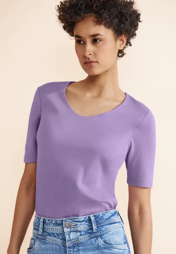 Basic Kurzarmshirt - smell of lavender