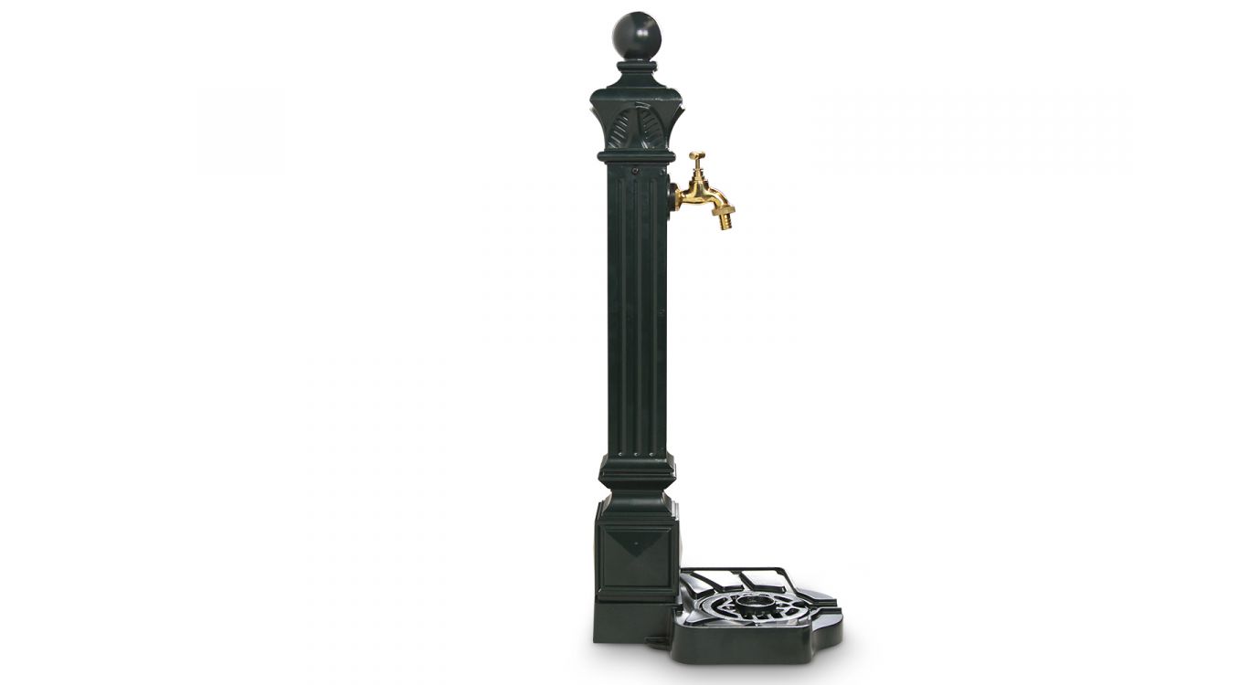 Fontaine de jardin aluminium vert 29x33x81cm