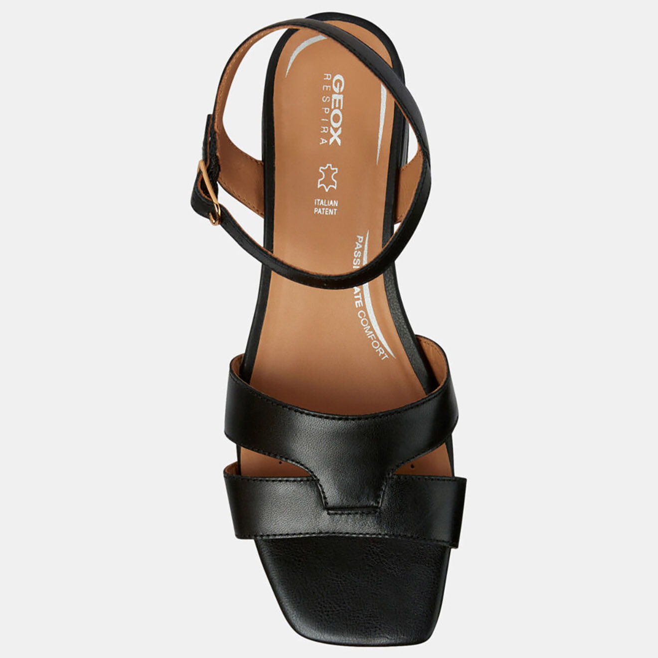 Geox Sandales en Cuir Genziana noires - Talon 6.5 cm
