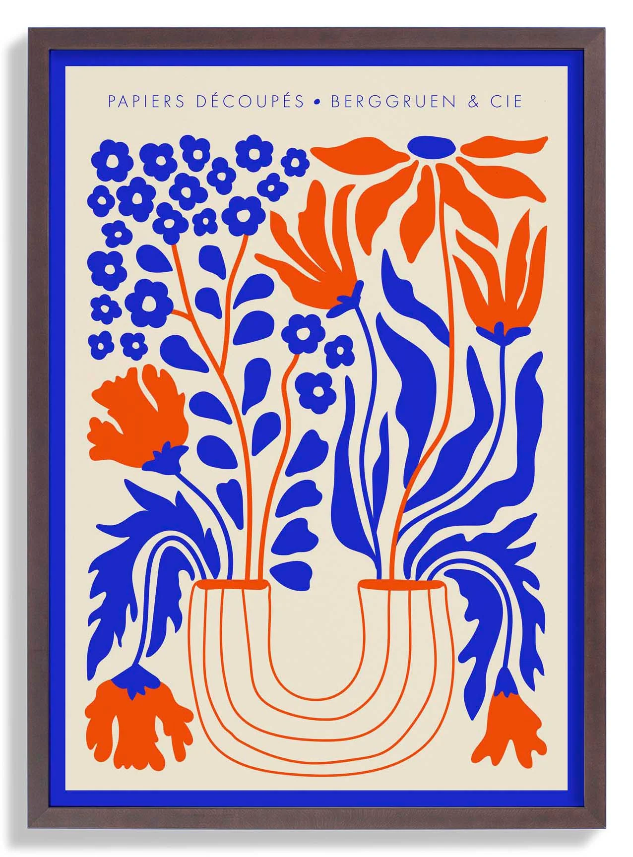 Blumen Vase Blau Orange Papiers Découpés Kunstausstellung