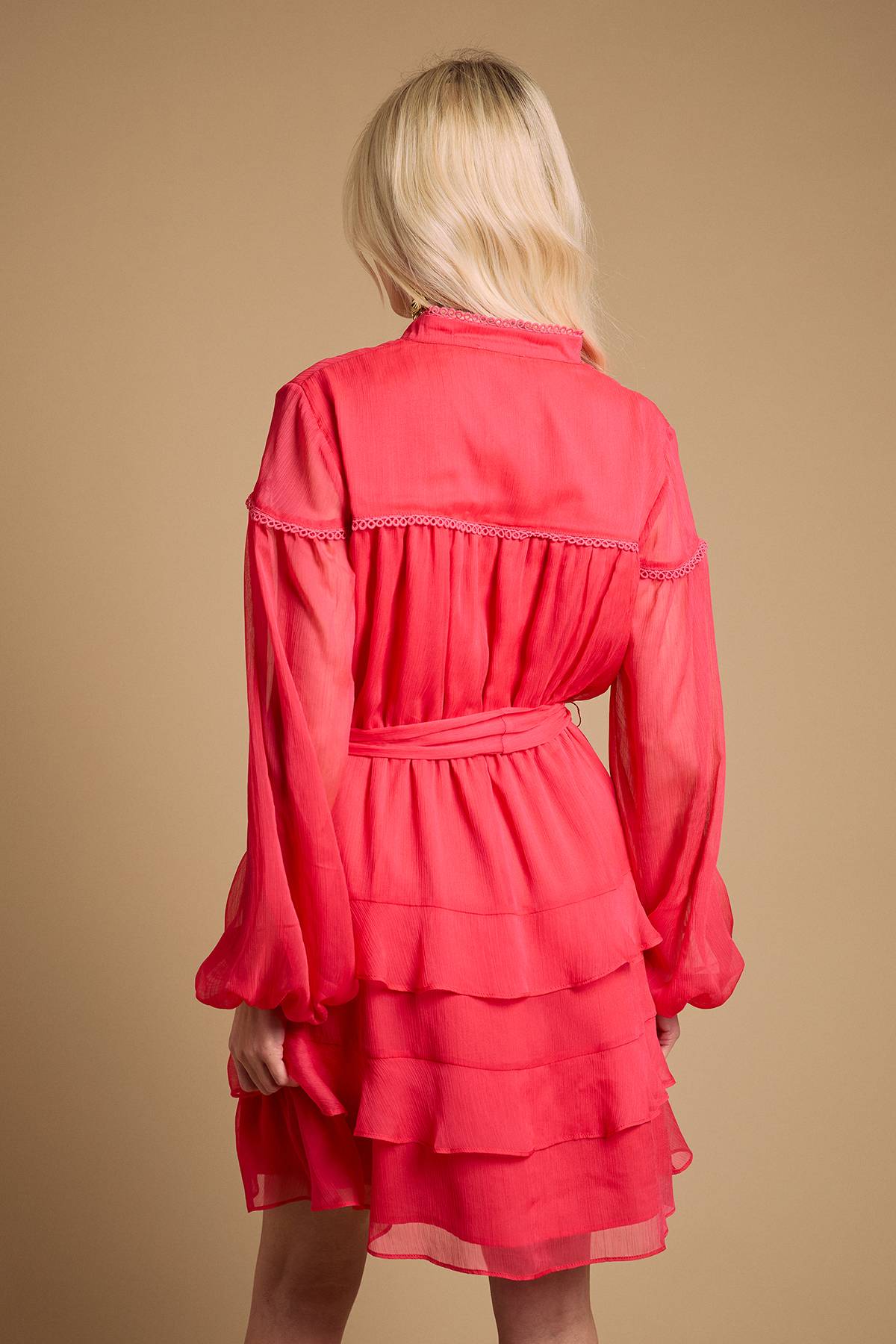 Oasis Robe Mini À Volants Contrastés