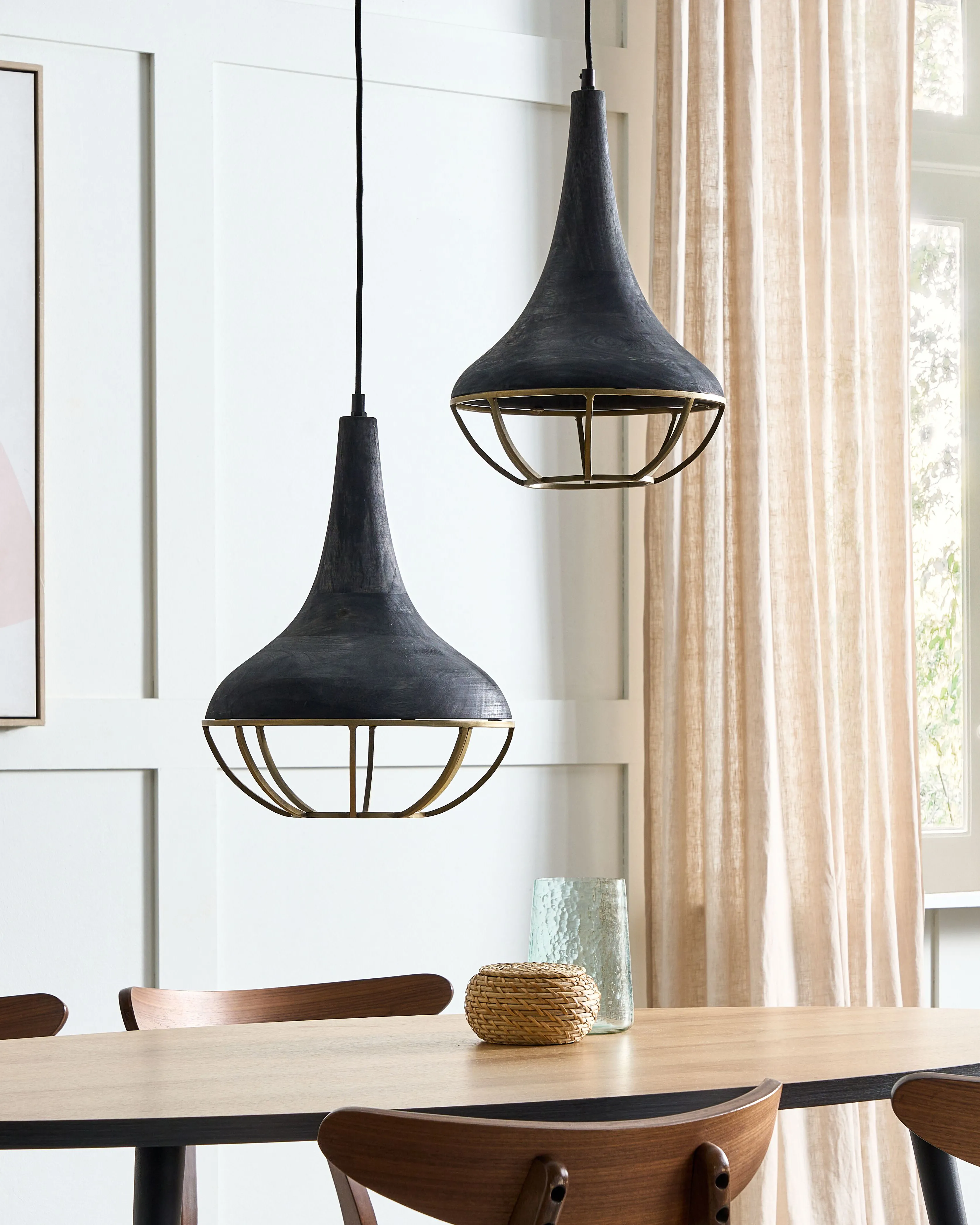 Hanglamp BAGMATI Mangohout Zwart