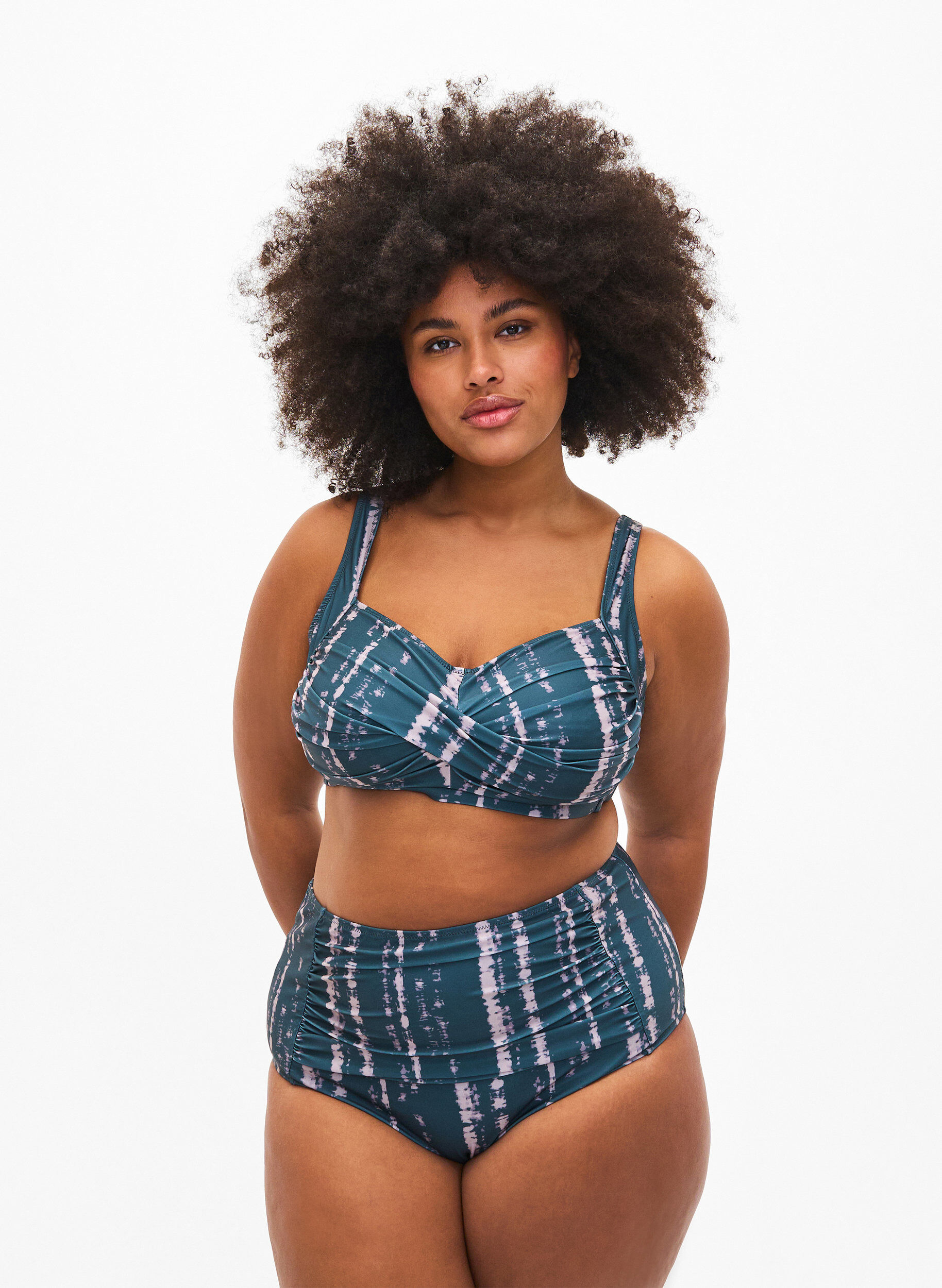 Ekstra højtaljet bikini underdel med print