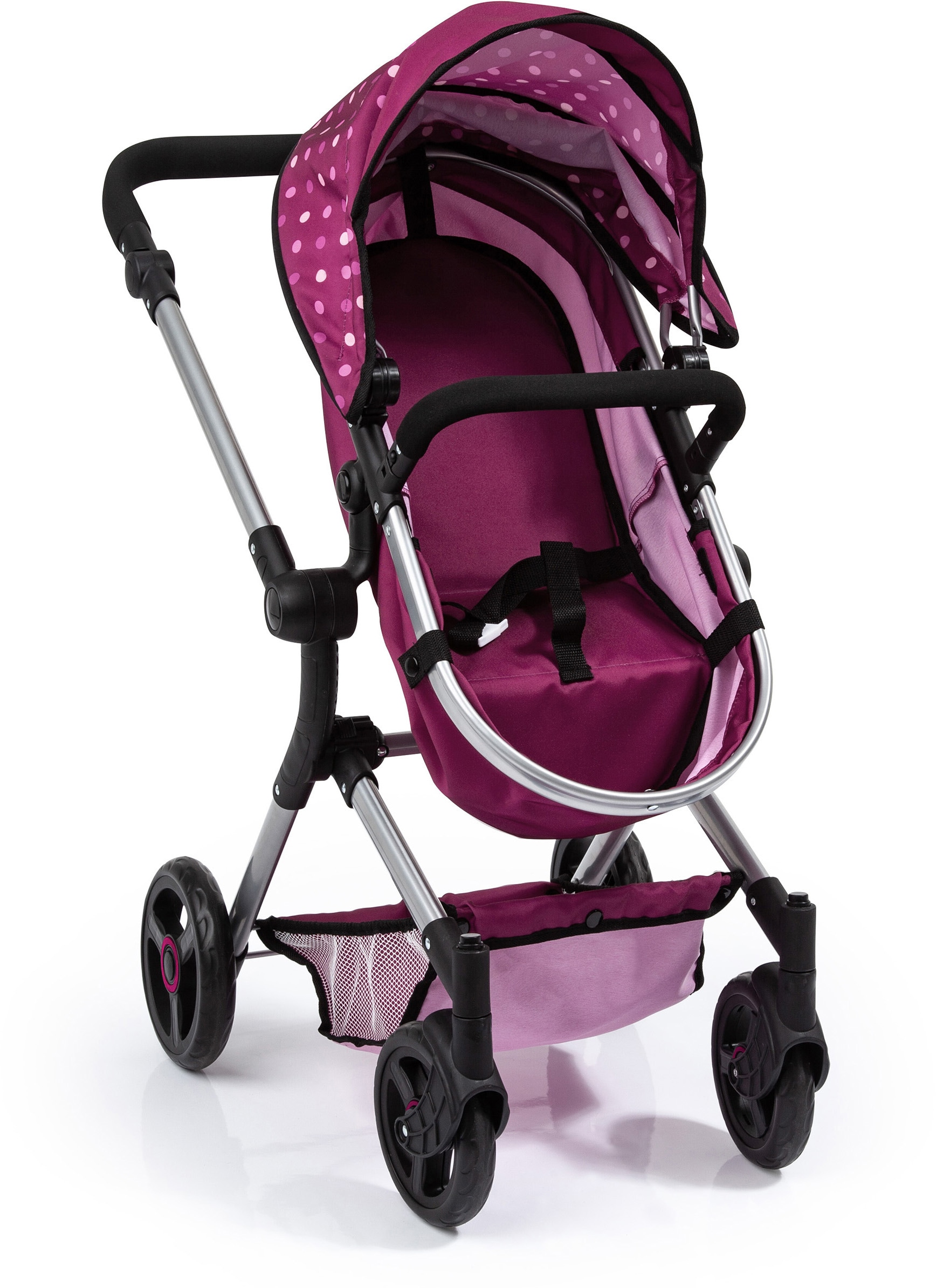 Bayer Kombi-Puppenwagen »Vario, Bordeaux« inkl. Wickeltasche