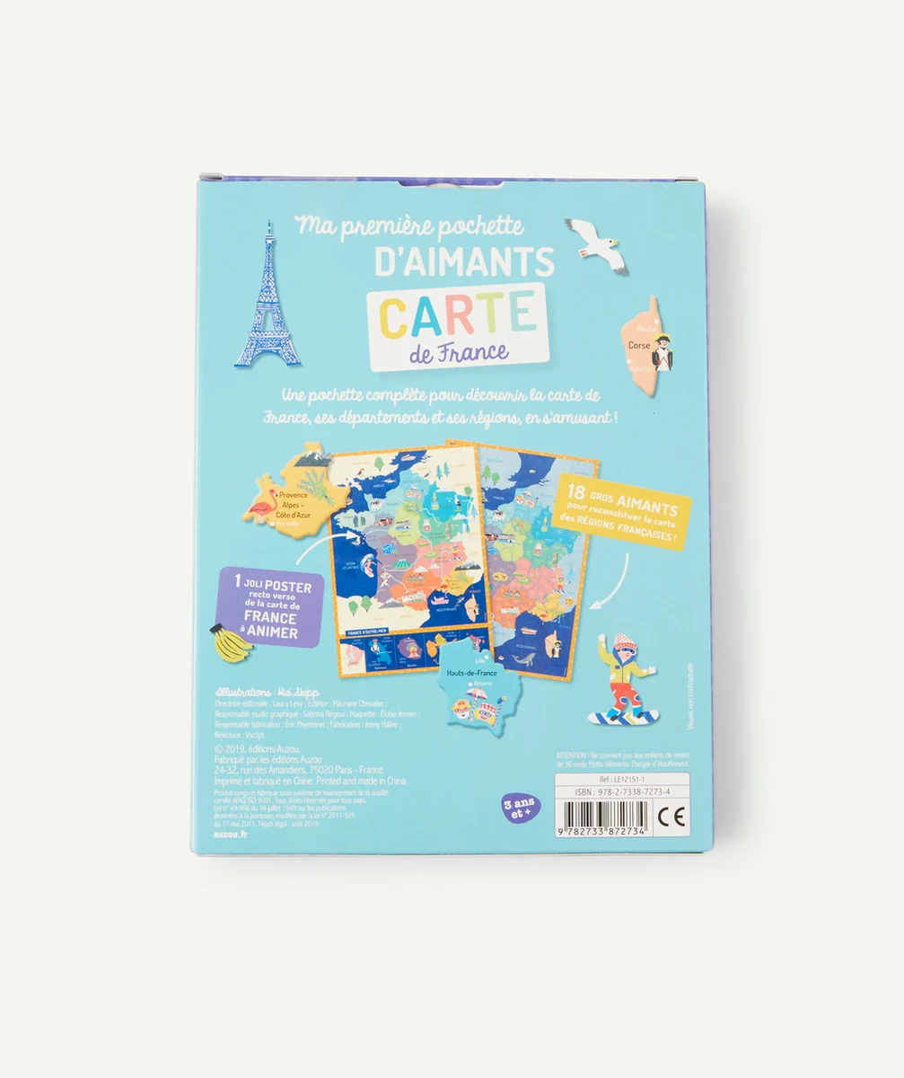 AUZOUPOCHETTE D'AIMANTS CARTE DE FRANCE