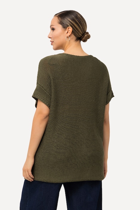 Pullover, Palmen, oversized, U-Boot-Ausschnitt, Halbarm