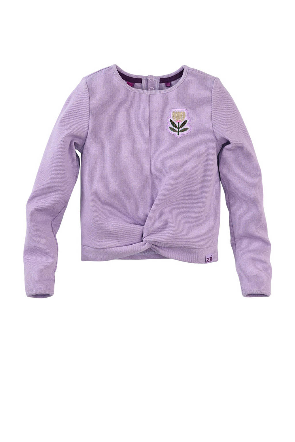 Z8 longsleeve Lexi met knoopdetail lila