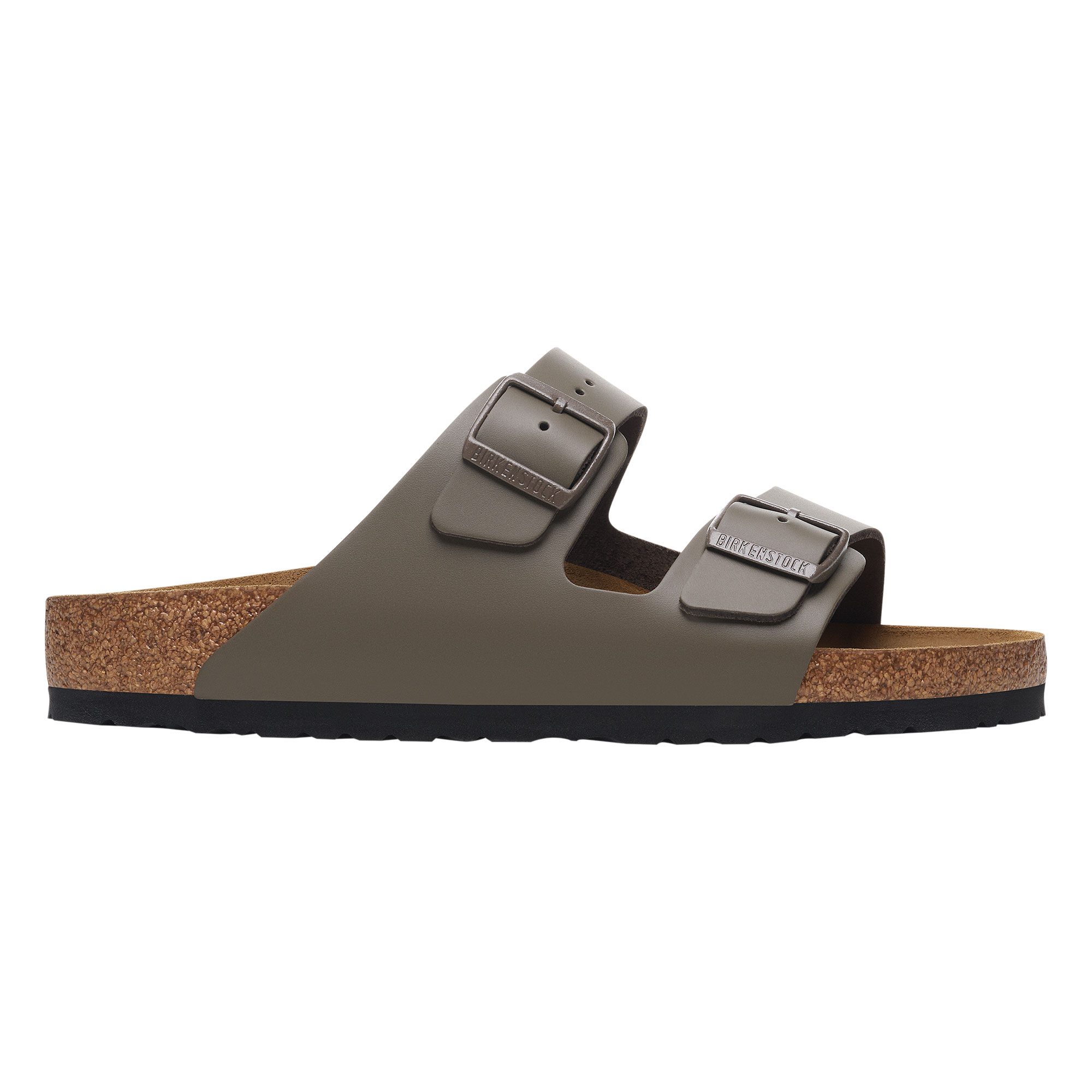 Birkenstock Arizona Natural Leather Sandalen Herren concrete grey