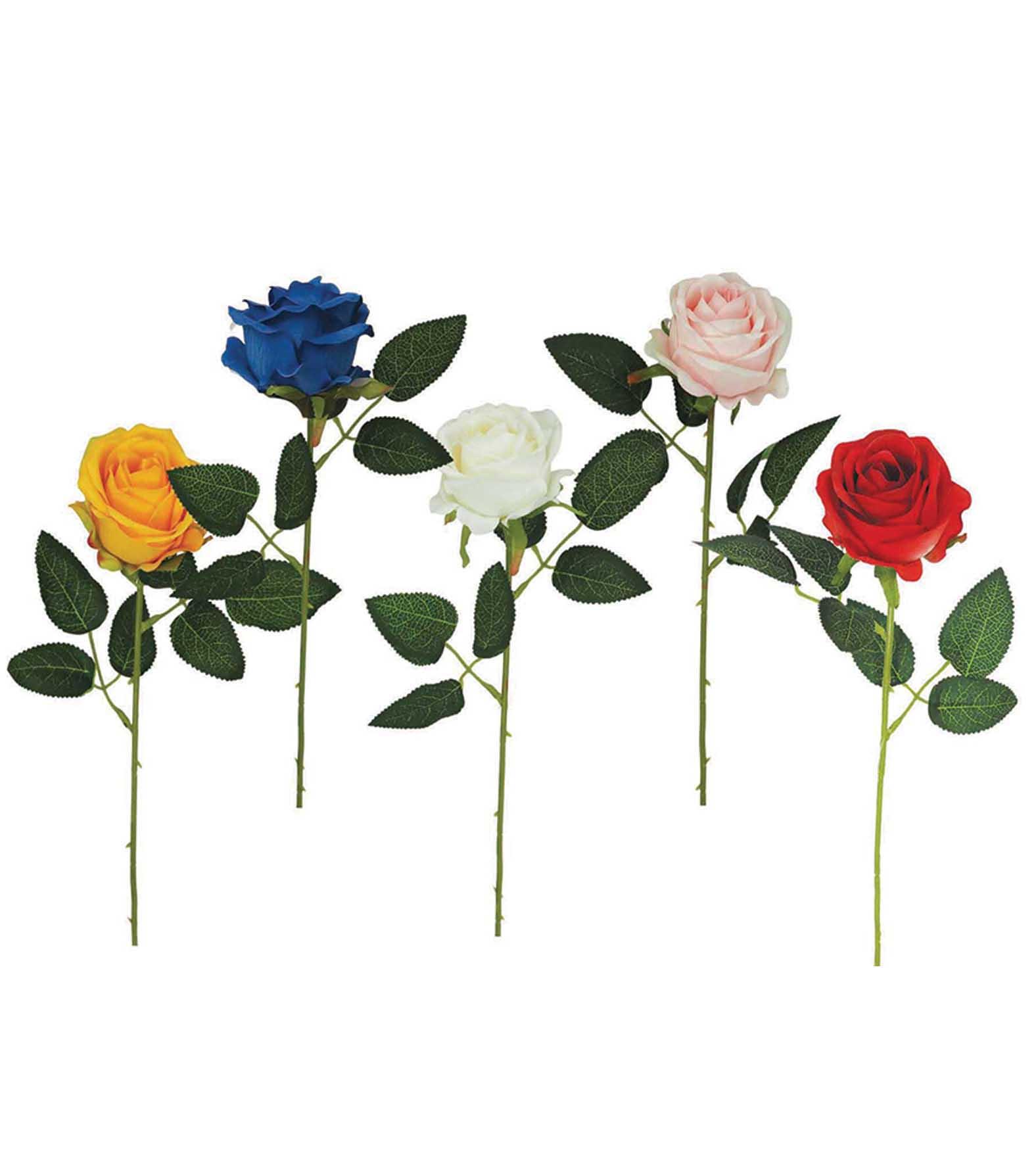 TIGE BOUTONS ROSE H.62CM 5 COULEURS